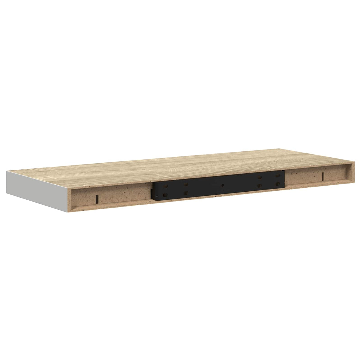 Floating Wall Shelves 2 pcs Oak and White 60x23.5x3.8 cm MDF
