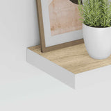 Floating Wall Shelves 4 pcs Oak and White 60x23.5x3.8 cm MDF - Top-Down View