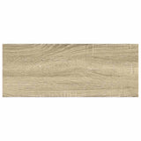 Floating Wall Shelves 4 pcs Oak and White 60x23.5x3.8 cm MDF - Extra Image