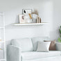 Floating Wall Shelf Oak and White 80x23.5x3.8 cm MDF
