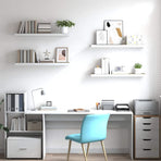 Floating Wall Shelves 4 pcs Oak and White 80x23.5x3.8 cm MDF
