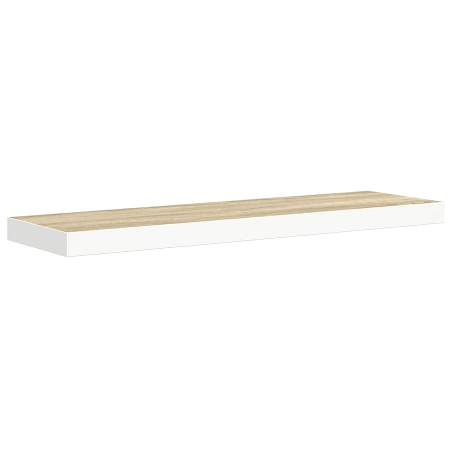Floating Wall Shelves 4 pcs Oak and White 80x23.5x3.8 cm MDF