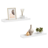 Wall Shelves 2 pcs High Gloss White 40x9x3 cm - Top-Down View