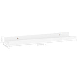 Wall Shelves 2 pcs High Gloss White 40x9x3 cm - Extra Image
