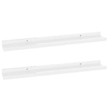 Wall Shelves 2 pcs High Gloss White 60x9x3 cm - Front View
