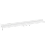 Wall Shelves 2 pcs High Gloss White 80x9x3 cm - Extra Image