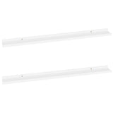 Wall Shelves 2 pcs White 100x9x3 cm - Front View