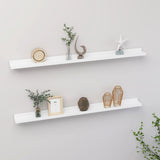 Wall Shelves 2 pcs White 100x9x3 cm