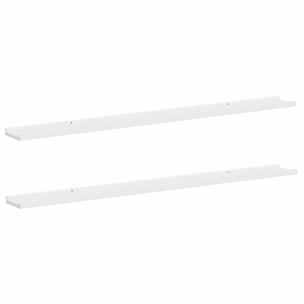 Wall Shelves 2 pcs White 115x9x3 cm