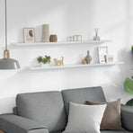 Wall Shelves 2 pcs White 115x9x3 cm