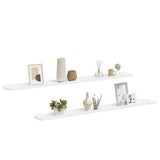 Wall Shelves 2 pcs White 115x9x3 cm - Top-Down View