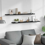 Wall Shelves 2 pcs Black 100x9x3 cm - Side View
