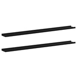 Wall Shelves 2 pcs Black 115x9x3 cm