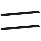 Wall Shelves 2 pcs Black 115x9x3 cm - Front View