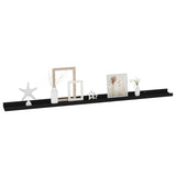 Wall Shelves 2 pcs Black 115x9x3 cm - Side View