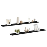 Wall Shelves 2 pcs Black 115x9x3 cm