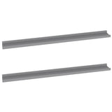 Wall Shelves 2 pcs Grey 100x9x3 cm - Front View