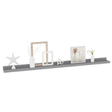 Wall Shelves 2 pcs Grey 100x9x3 cm - Side View