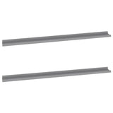Wall Shelves 2 pcs Grey 115x9x3 cm - Front View