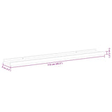 Wall Shelves 2 pcs Grey 115x9x3 cm - Extra Image