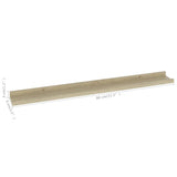 Wall Shelves 2 pcs Sonoma Oak 80x9x3 cm - Extra Image