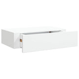 Wall-mounted Drawer Shelf White 40x23.5x10cm MDF - Front View
