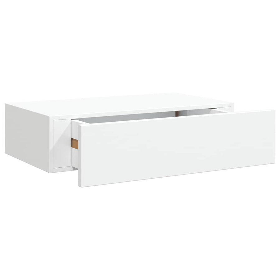 Wall-mounted Drawer Shelf White 40x23.5x10cm MDF