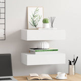 Wall-mounted Drawer Shelves 2 pcs White 40x23.5x10 cm MDF