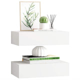 Wall-mounted Drawer Shelves 2 pcs White 40x23.5x10 cm MDF - Top-Down View