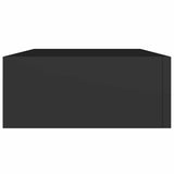 Wall-mounted Drawer Shelf Black 40x23.5x10cm MDF - Close-Up Angle