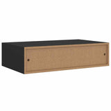 Wall-mounted Drawer Shelf Black 40x23.5x10cm MDF - Low Angle