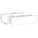 Wall-mounted Drawer Shelf Black 40x23.5x10cm MDF - Extra Image