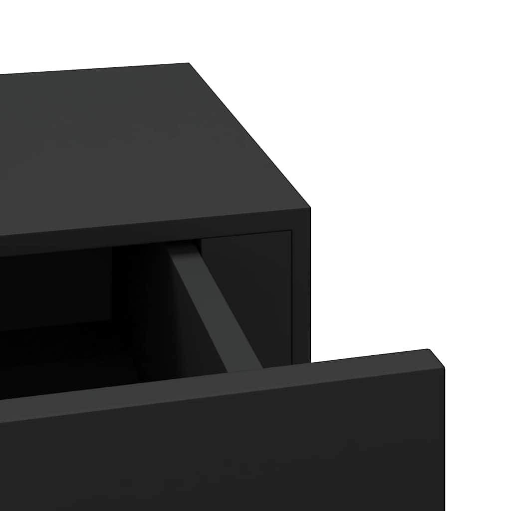 Wall-mounted Drawer Shelves 2 pcs Black 40x23.5x10cm MDF