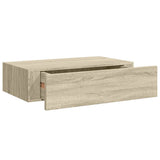 Wall-mounted Drawer Shelf Oak 40x23.5x10cm MDF - Front View