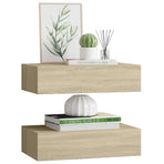 Wall-mounted Drawer Shelves 2 pcs Oak 40x23.5x10cm MDF