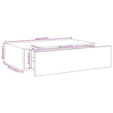 Wall-mounted Drawer Shelf Oak and White 40x23.5x10cm MDF
