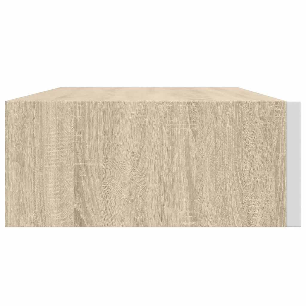 Wall Drawer Shelves 2 pcs Oak and White 40x23.5x10cm MDF