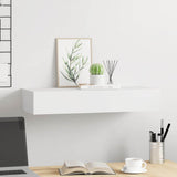 Wall-mounted Drawer Shelf White 60x23.5x10 cm MDF - Side View