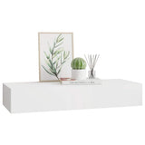 Wall-mounted Drawer Shelf White 60x23.5x10 cm MDF - Top-Down View
