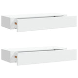 Wall-mounted Drawer Shelves 2 pcs White 60x23.5x10cm MDF