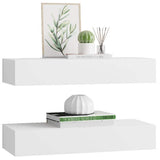 Wall-mounted Drawer Shelves 2 pcs White 60x23.5x10cm MDF - Top-Down View
