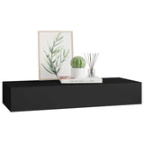 Wall-mounted Drawer Shelf Black 60x23.5x10cm MDF - Top-Down View