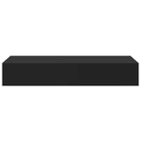 Wall-mounted Drawer Shelf Black 60x23.5x10cm MDF - Rear View