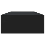 Wall-mounted Drawer Shelf Black 60x23.5x10cm MDF - Close-Up Angle