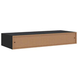 Wall-mounted Drawer Shelf Black 60x23.5x10cm MDF - Low Angle