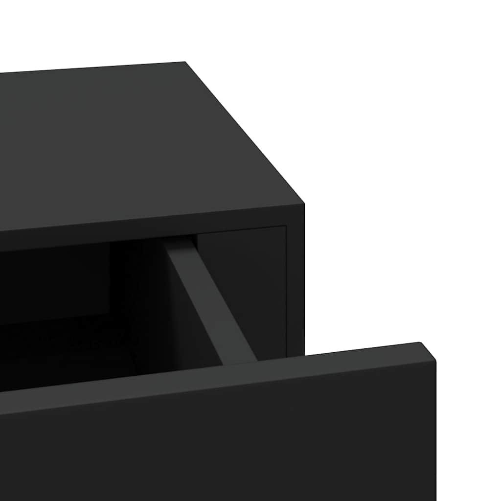 Wall-mounted Drawer Shelf Black 60x23.5x10cm MDF