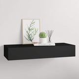 Wall-mounted Drawer Shelf Black 60x23.5x10cm MDF