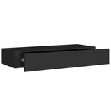 Wall-mounted Drawer Shelves 2 pcs Black 60x23.5x10cm MDF