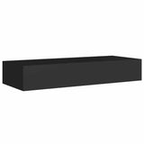 Wall-mounted Drawer Shelves 2 pcs Black 60x23.5x10cm MDF - Rear View