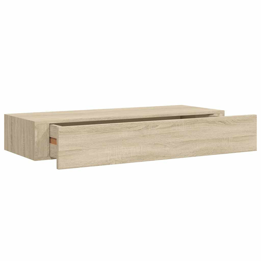 Wall-mounted Drawer Shelf Oak 60x23.5x10cm MDF